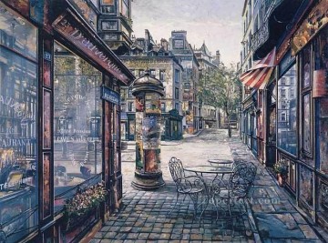 YXJ0287e impressionism street scenes shop Oil Paintings